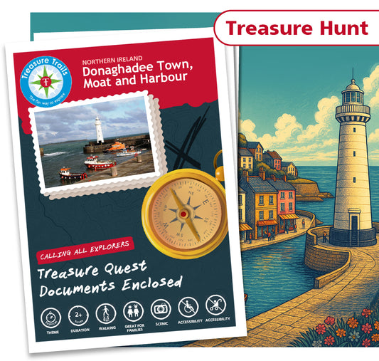 Search for clues with a treasure hunt around Donaghadee Town, Moat and Harbour.